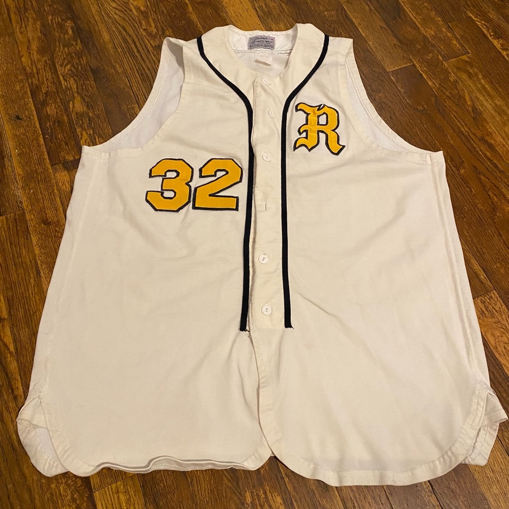Vintage 50s 60s Southland Sleeveless Baseball Jersey “R” #32 Stitched Sz 46 XL